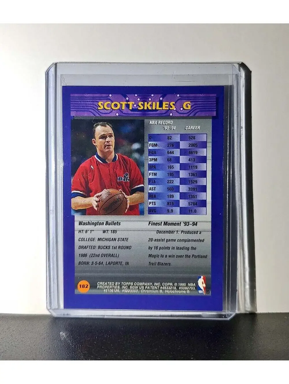 Scott Skiles 1994-95 Topps Finest #182 Basketball Card